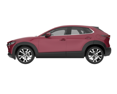 Beyaz sırtlı, siyah arka planı olan kırmızı araba.