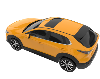 Boş ekranlı sarı spor araba. 3 Boyutlu Hazırlama