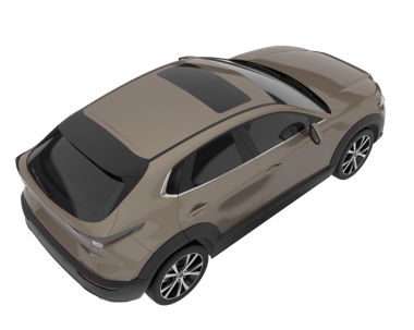 Araba beyaz arka planda izole edilmiş. 3d model - kenar görünüm