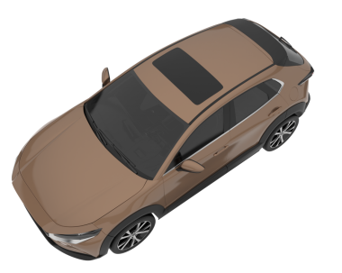 Modern araba beyaz arka planda izole edilmiş. 3d oluşturma.