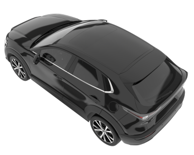 Arka planda izole edilmiş gerçekçi bir SUV aracı. 3D görüntüleme - illüstrasyon