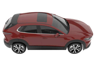 Araba beyaz arka planda izole edilmiş. 3d oluşturma