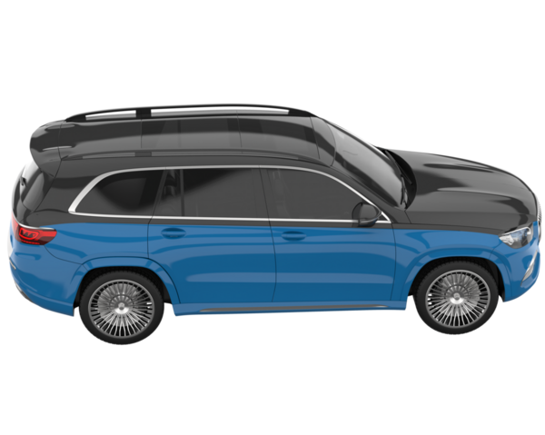 Mavi çizgili mavi SUV