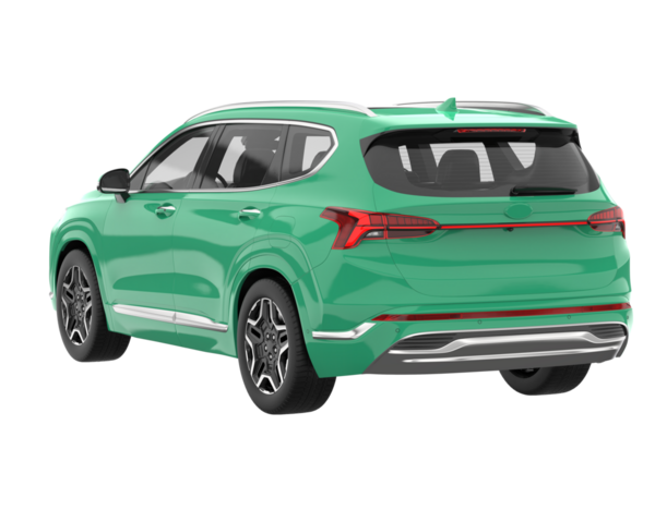 Modern araba beyaz arka planda izole edilmiş. 3d oluşturma