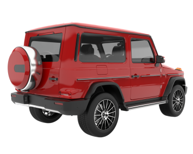 Gri arka planda modern kompakt araba