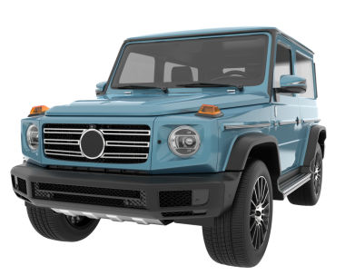 Mavi bir arabanın 3 boyutlu görüntüsü