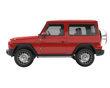 Modern araba beyazda izole edilmiş. 3D görüntüleme - illüstrasyon