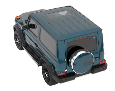 Siyah arka planda modern bir araba. 3d illüstrasyon