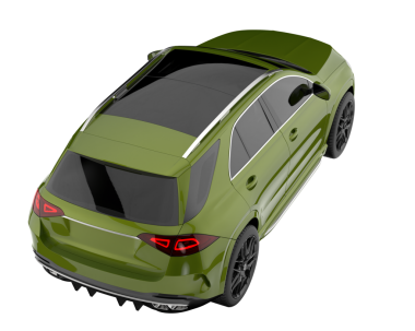 yeşil araba siyah arkaplanda izole edildi - 3 boyutlu görüntüleme