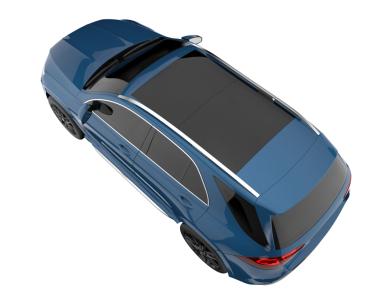 Beyaz arka planda gölgesi olan modern bir SUV 'un 3 boyutlu resmi. 3d oluşturma