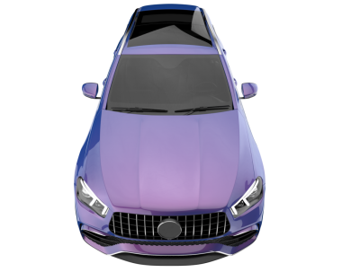 Modern araba beyazda izole edilmiş. 3D görüntüleme - illüstrasyon