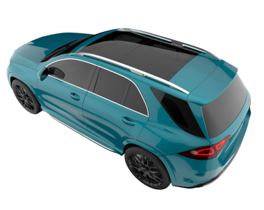 Siyah arka planda modern bir araba. 3d oluşturma