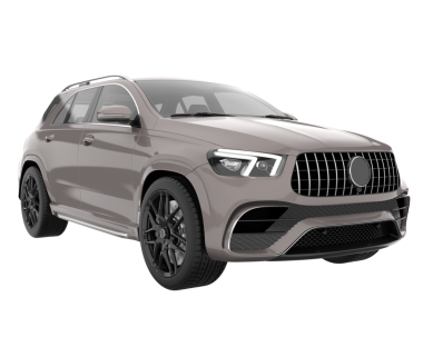 Beyaz stüdyo arka planında izole edilmiş 3 boyutlu markasız bir SUV.