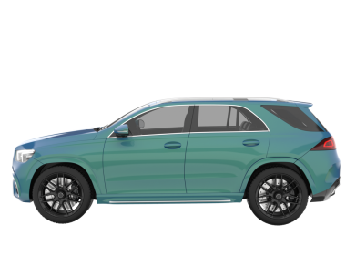 Modern SUV arabası beyaz arka planda izole edilmiş. gerçekçi resimleme