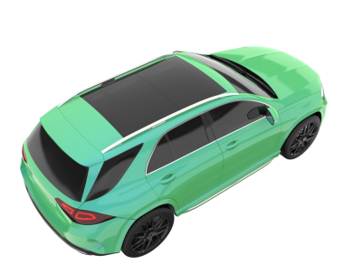 yeşil modern araba. 3d resimleme