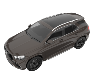 Siyah arka planda bir araba. 3D görüntüleme - izole et