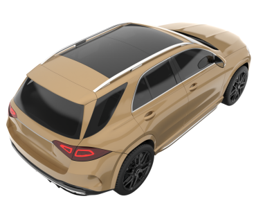 Beyaz arka planda bir araba. 3d oluşturma