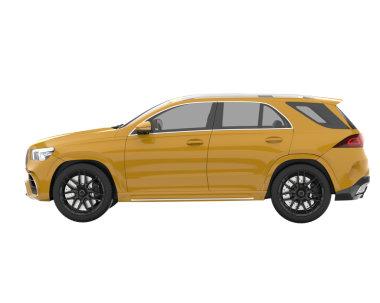 Arka planda izole edilmiş gerçekçi bir SUV aracı. 3D görüntüleme - illüstrasyon.