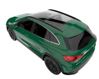 Modern araba arka planda izole edilmiş. 3D görüntüleme - illüstrasyon