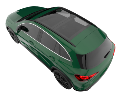 yeşil modern araba gri arka planda izole edilmiş.