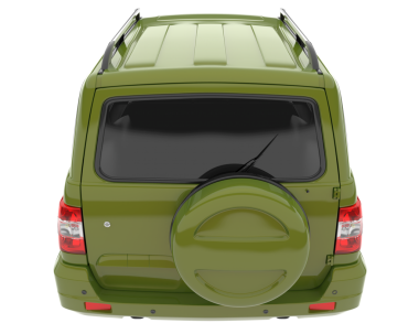 yeşil modern araba - üst görünüm.