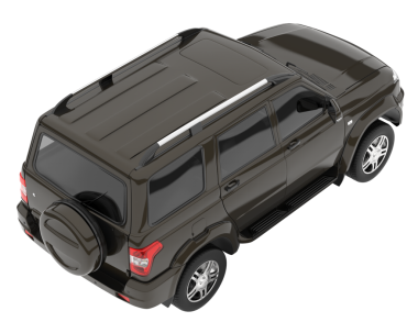 Siyah araba beyaz arka planda izole edilmiş. 3D oluşturuldu.