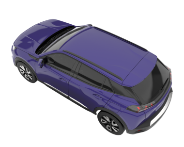 Beyaz bir arka plan üzerinde izole modern kompakt araç