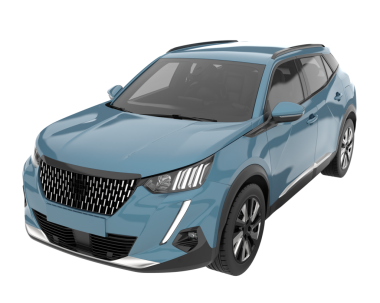 Modern mavi araba kırpma yolu ile beyaz arka planda izole edildi. 3d oluşturma