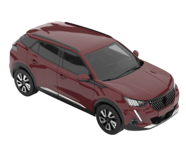 Kırmızı lüks SUV siyah arka planda. 3d oluşturma