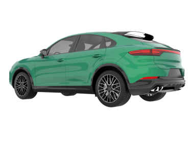 modern araba beyaz arka planda izole edildi. 3 boyutlu görüntüleme