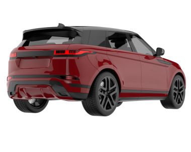 Modern araba arka planda izole edilmiş. 3D görüntüleme - illüstrasyon