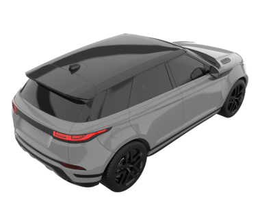 modern araba gri arka planda izole edilmiş. 3d oluşturma