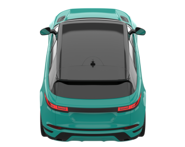 Araba beyazda izole edilmiş. Modern şehir manzarası. 3d oluşturma