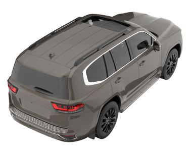 Siyah arka planda modern SUV arabası 3 boyutlu görüntüleme