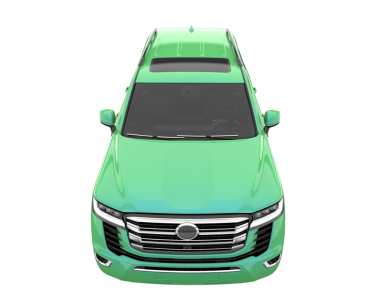 yeşil araba beyaz arkaplanda izole edildi