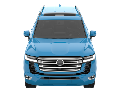 Modern mavi araba beyaz arka planda izole edilmiş. 3d oluşturma