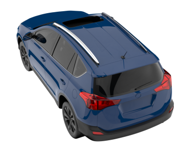 modern mavi araba - siyah arkaplanda ön görünüm - 3 boyutlu görüntüleme