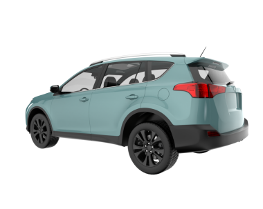 Arka planda izole edilmiş gerçekçi bir SUV aracı. 3D görüntüleme - illüstrasyon