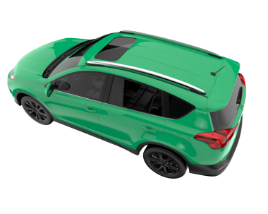 Yeşil cip beyazda izole edildi. 3d oluşturma