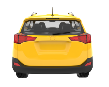 Sarı araba manzaralı. beyaz arkaplanda izole.