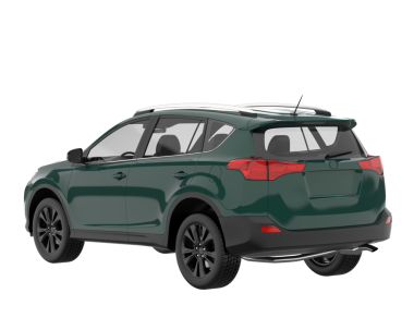 Arka planda izole edilmiş gerçekçi bir SUV aracı. 3D görüntüleme - illüstrasyon