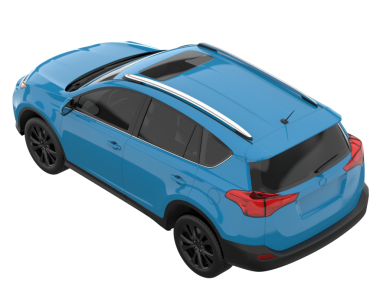 Mavi modern şehir araba manzaralı. 3d oluşturma