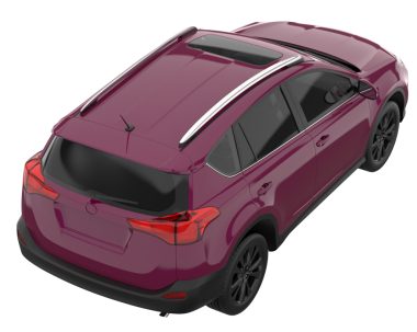 Modern araba arka planda izole edilmiş. 3D görüntüleme - illüstrasyon