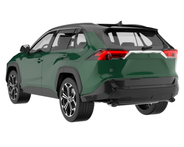 Beyaz stüdyo arka planında daha az markalı bir SUV görüntüsü var.