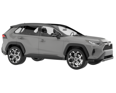 Siyah jipli bir SUV. 3d oluşturma