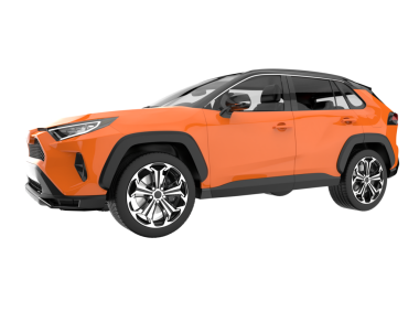 Siyah jipli modern turuncu araba. 3d oluşturma