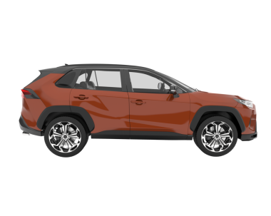 Arka planda izole edilmiş gerçekçi bir SUV aracı. 3D görüntüleme - illüstrasyon