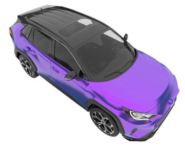 Modern araba arka planda izole edilmiş. 3D görüntüleme - illüstrasyon