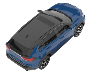 Siyah stüdyo arka planında modern bir arabanın 3 boyutlu görüntüsü.