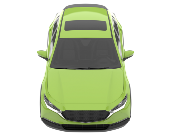 Yeşil modern araba izole edilmiş. Ön manzara. 3d oluşturma